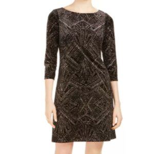 Jessica Howard 3/4 Sleeve Glitter Shift Dress